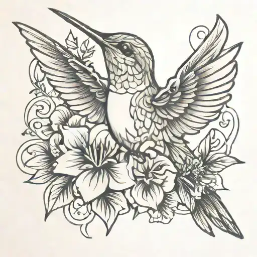 A Hummingbird Outline