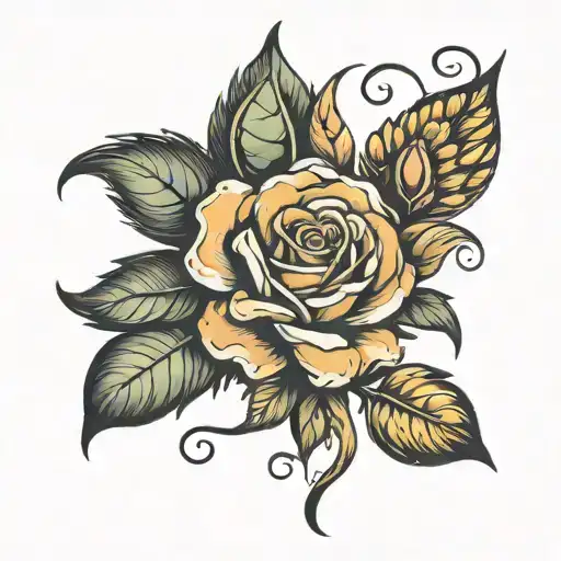 Rose And Marigold Flower