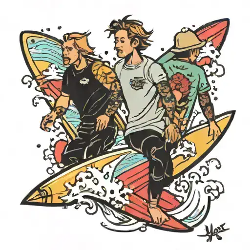 Two Friends Going Surfing