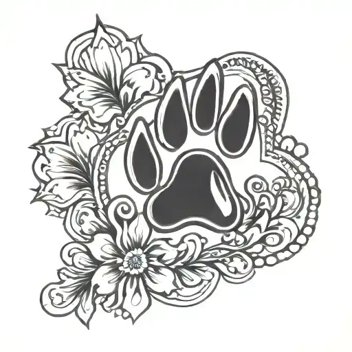 Dog Paw Print Walking Up Leg