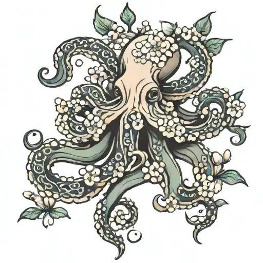Cherry Blossom And Octopus