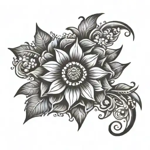 Kurdish Sun With Flowers