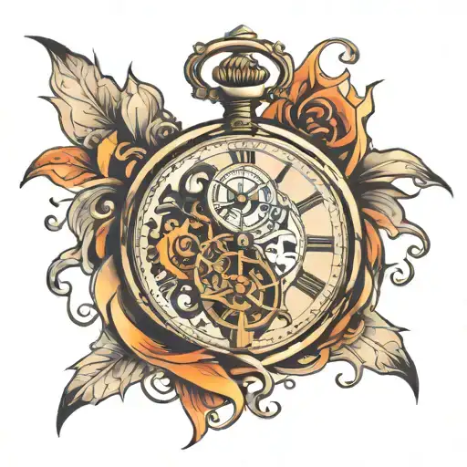 Pocket Watch With Abstract Background