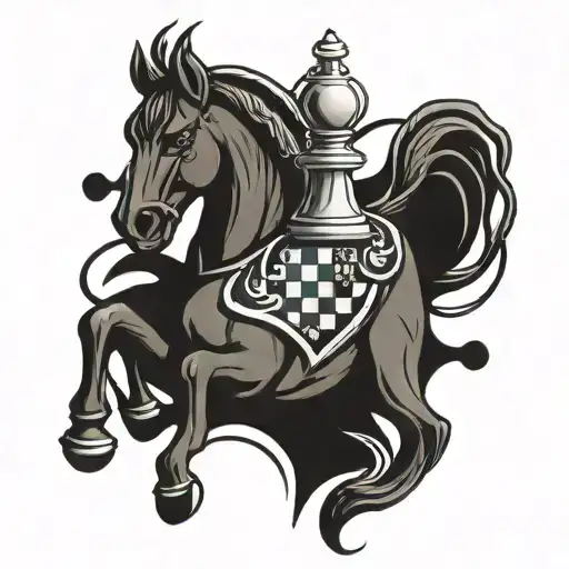 Chess Horse With A Chess Piece Form With The Expression Alea Acta Est
