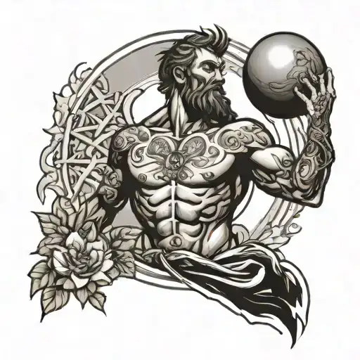 Atlas Holding The Sun Rising