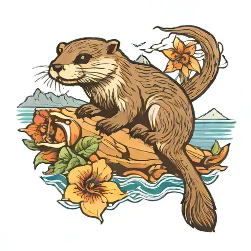 Otter With Alpes Maritime In The Background Theoule Sur Mer