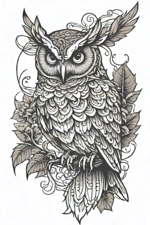 Line Art Owl