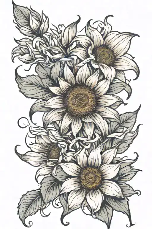 Sunflower And Lillies Wrapped