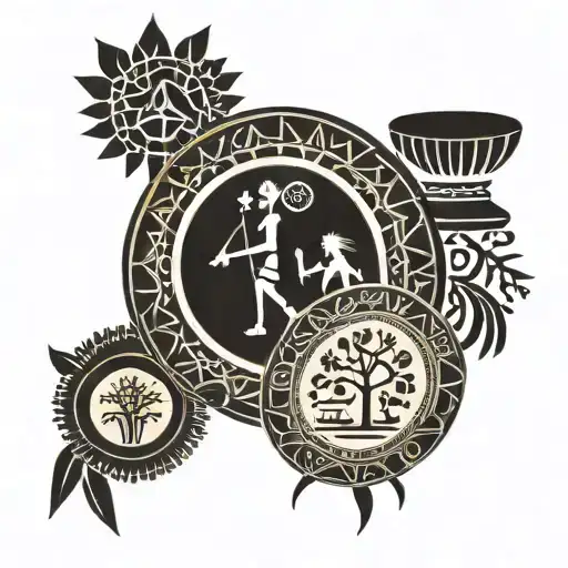 Warli Art Tradition In A Circle