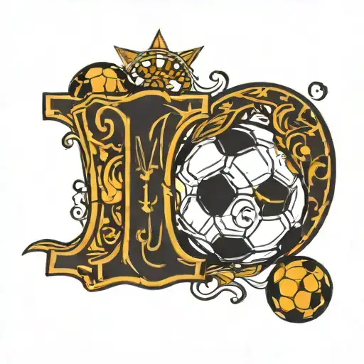 Letters M And J With A Soccer Ball And The Number 6