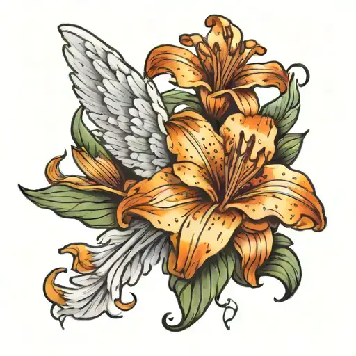 Lily Flower With Angel Wings