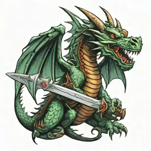 Dragon Wrapped In Sword