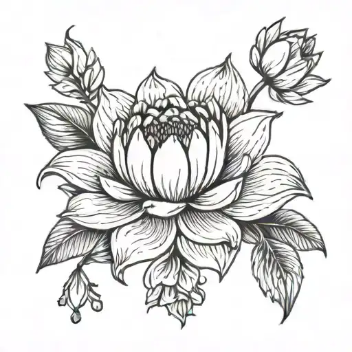 Water Lily And Tulips