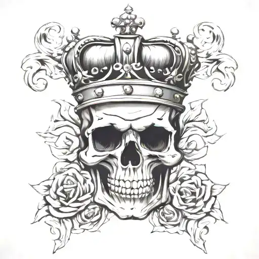 Skull Wearing A Crown