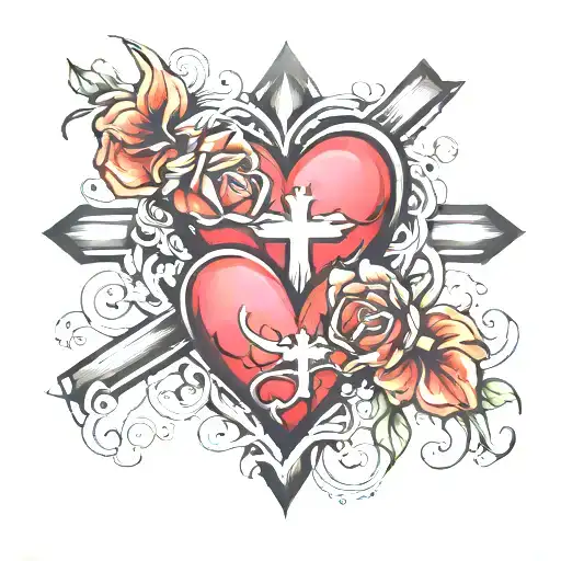 Cross Heart Mother Sibling