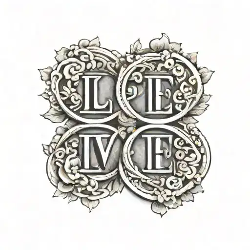 Two Fake Roman Numeral Dates Stacked With The Word Love In Between Them