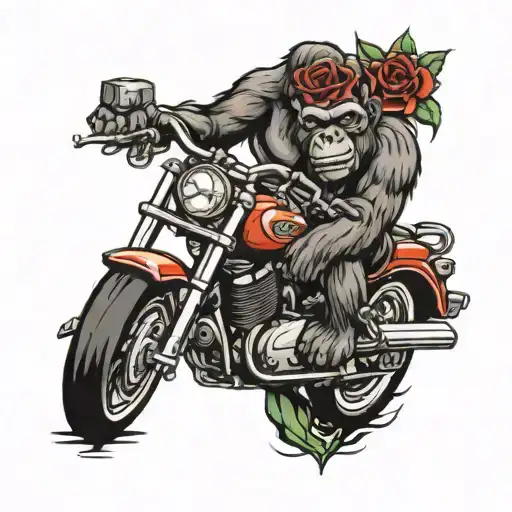 Gorilla Roses Motorcycle