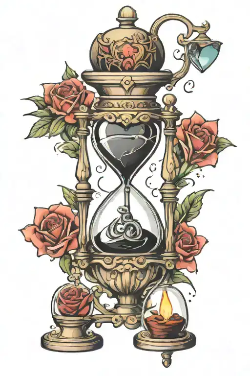 Hourglass Pouring Into Heart