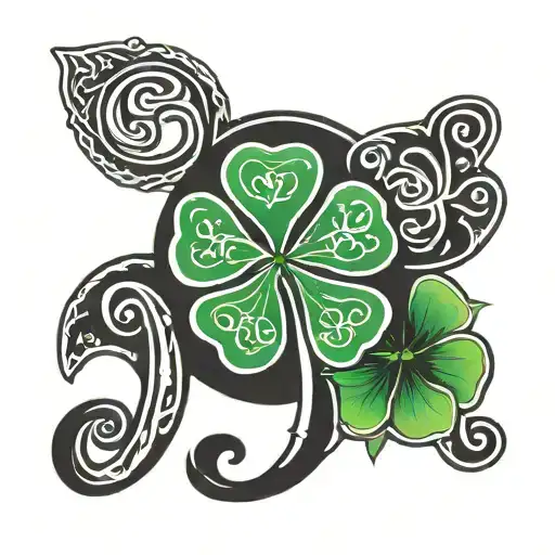 3 Leaf Clover With Initial C C K Celtic Font