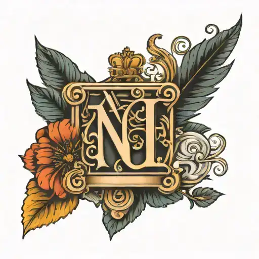 Fine Line Initials A And E