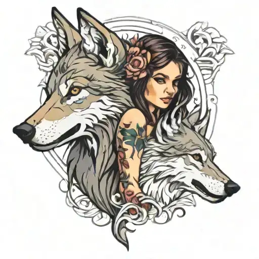 A Wolf With A Girl
