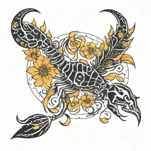 Constellation Of Scorpio By Using Marigold Flower