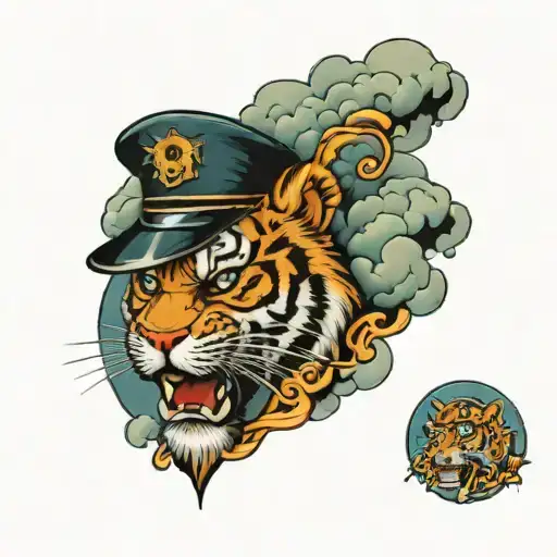 Tiger And Ilumatti Eye With Clouds And Soldiers