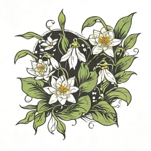 Snowdrop And Water Lily