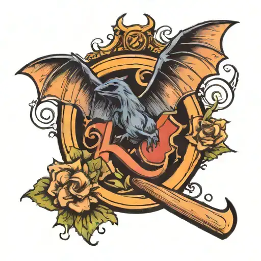 The Letter E With A Bat Flying