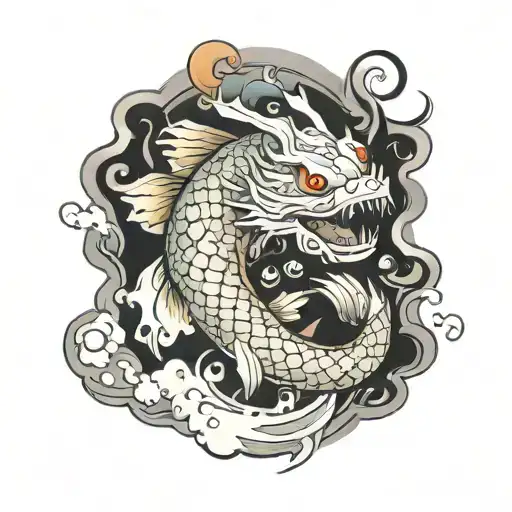 Koi Becoming Water Dragon Wrapped