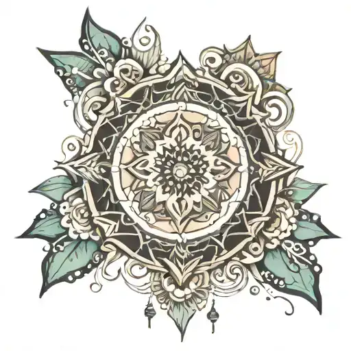 Travel Tattoo Combining Mandala Design