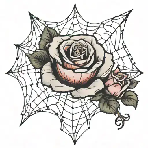 Rose Made Of Spiderweb