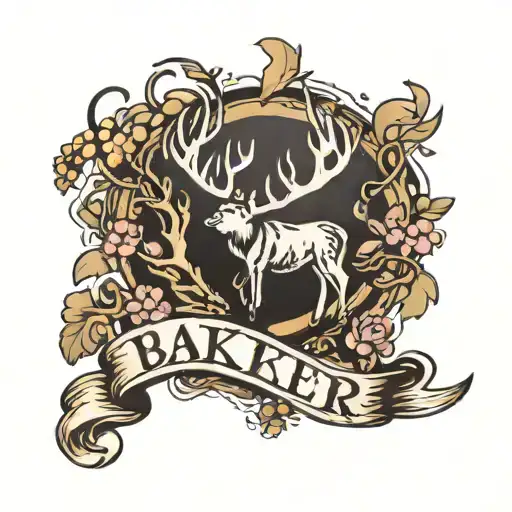 The Word Baker Going Down With 6 Deer Paw Prints On The Side