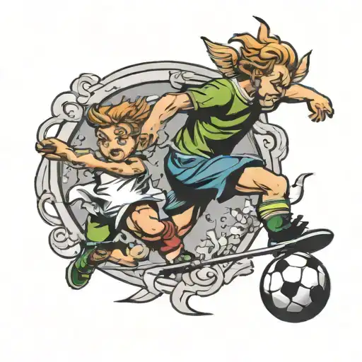 Cupid Saving A Soccer Shot