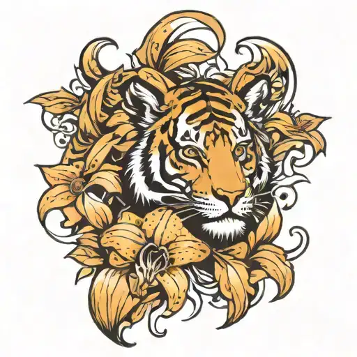 Aries Zodiac Sign Tiger Lily Flower
