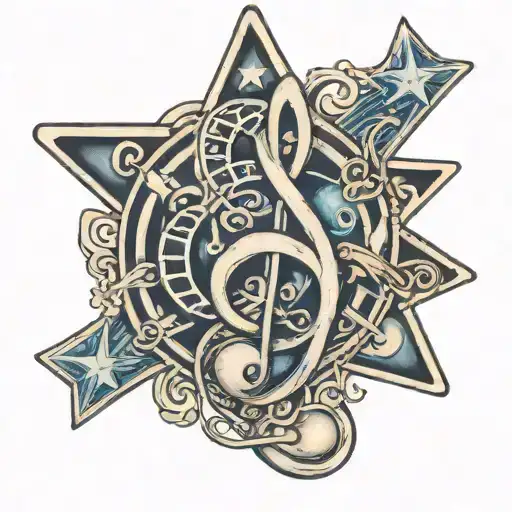 Star And Music Note Intertwined