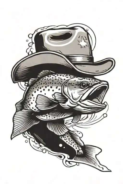Trout With Cowboy Hat On Top