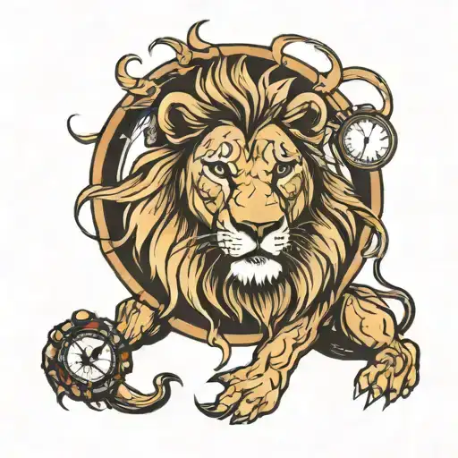 Lion And Clock