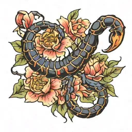 Scorpion And Flower