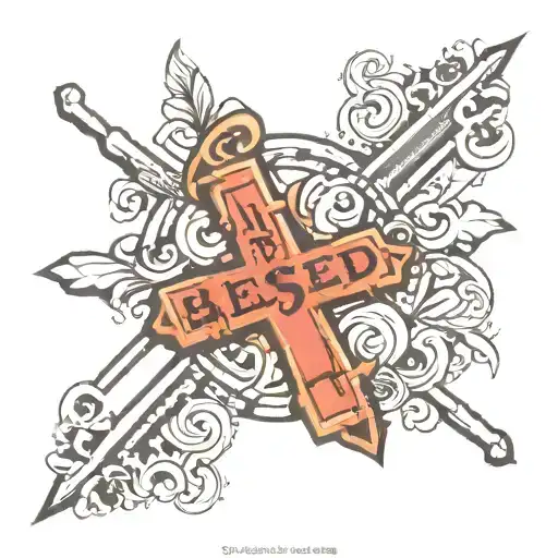 A Simple Cross On The Neck With Some Words In Small That Are Blessed And Faith