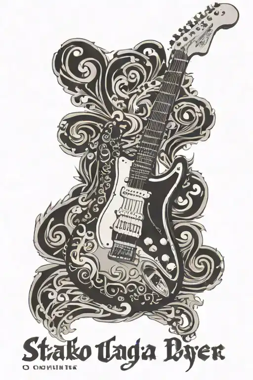 Names Of Several People Forming A Stratocaster Guitar