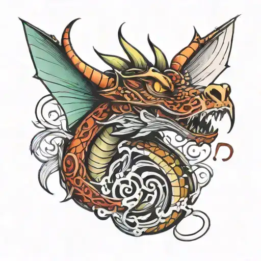 Dragon Spitting Music Notes