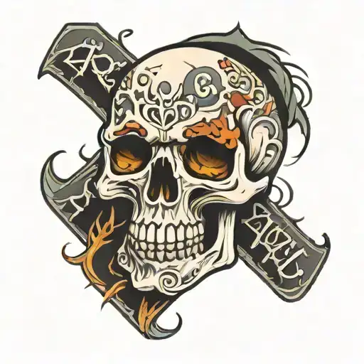 Skull And Letters Lt
