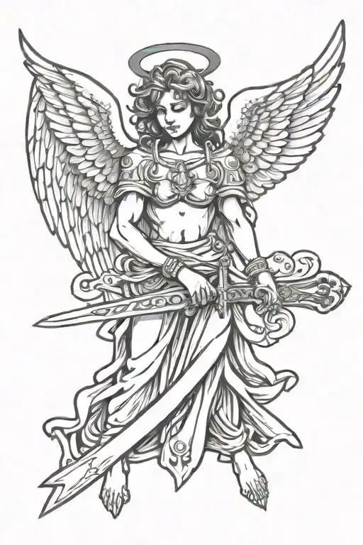 Angel Holding A Sword