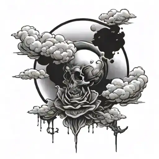 Ixxivii With Clouds In The Background Black And White