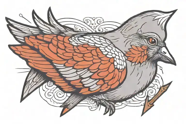 Pigeon Arrow Hitting His Head Profile Holding