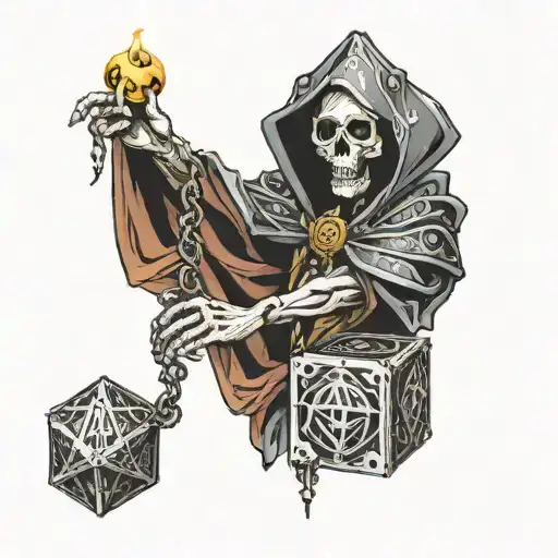 Lich Reaches Over Dungeon Master Screen And Drops Dice