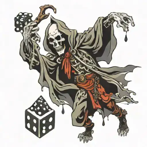 Lich Reaches Over Wall And Drops Dice
