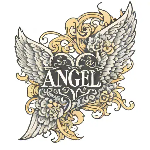 Angel Wings With Name Angela