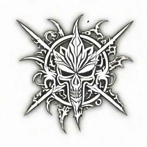 Anime Bleach Emblem Engraved In Metal Plate